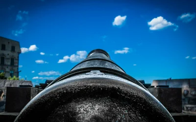 Bronzinis patrankos sviedinys iš Alamo mūšio laikų